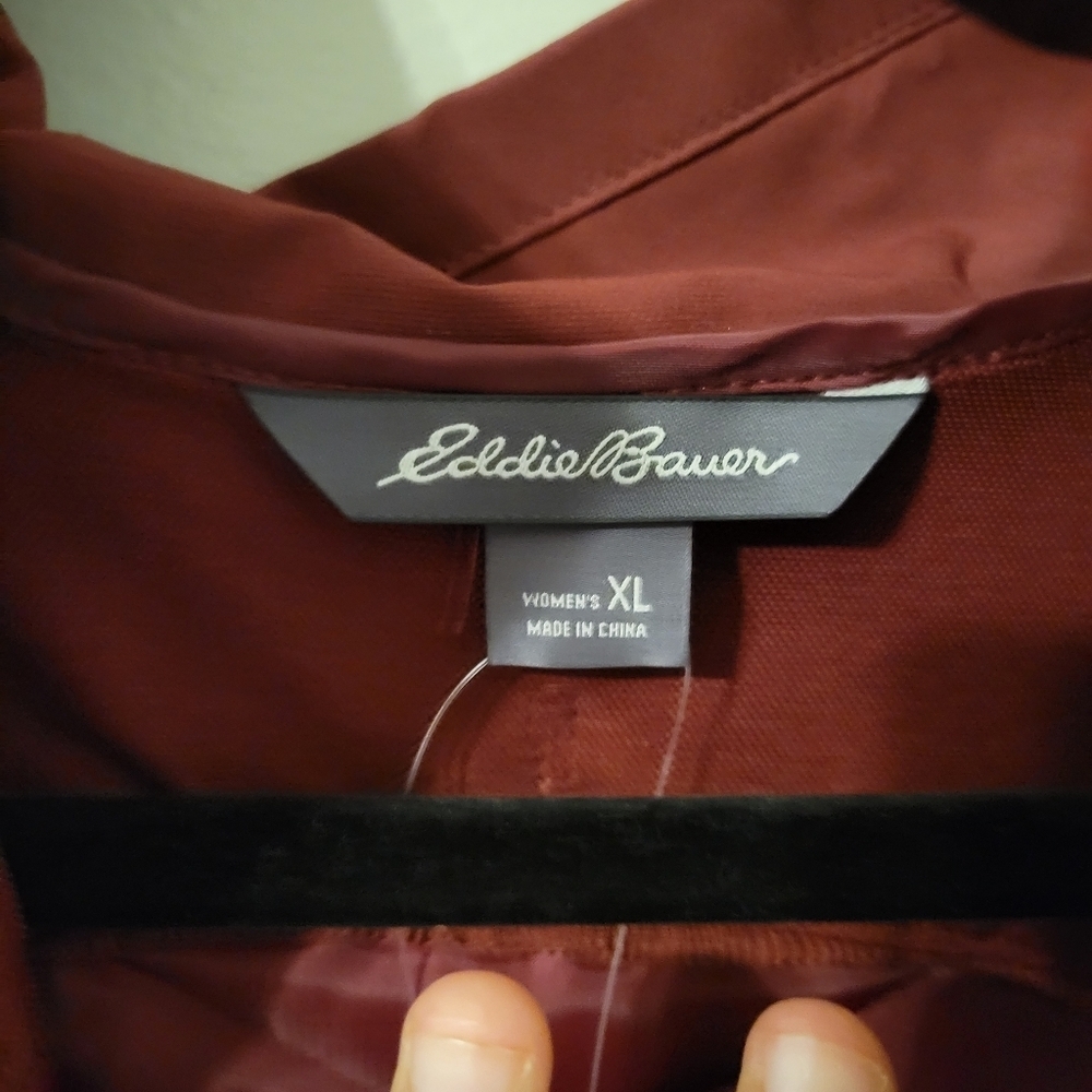 Eddie Bauer Womens Outdoor Hybrid Burgundy Tie Die Puffer Vest. Size XL - Picture 3 of 11